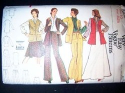 8425 VOGUE JACKET SLEEVES OR NOT, SKIRT LENGTHS, PANTS, BLOUSE PATTERN 8